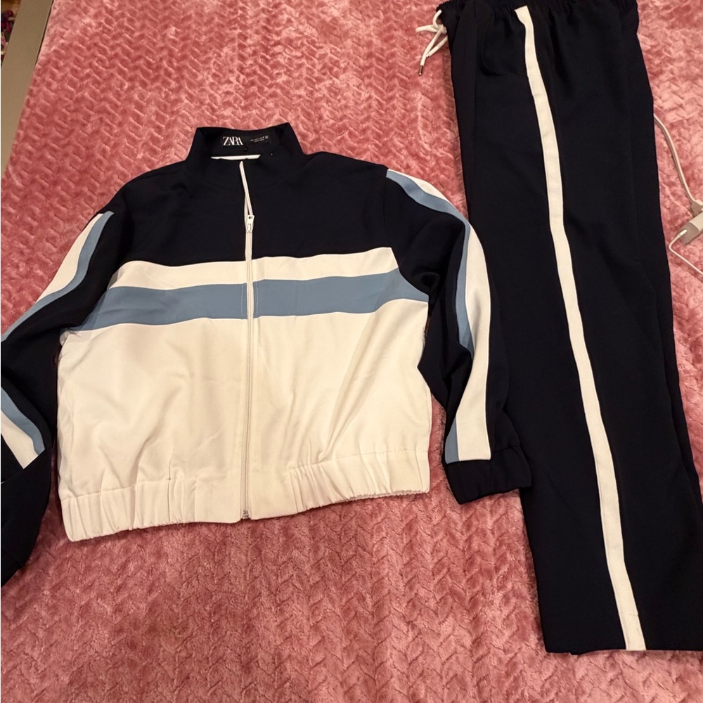 Zara Navy and White Colorblock Tracksuit - Picture 3 of 14